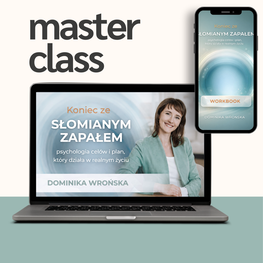 Masterclass online „Koniec ze słomianym zapałem” – motywacja i cele w praktyce na ekranie laptopa